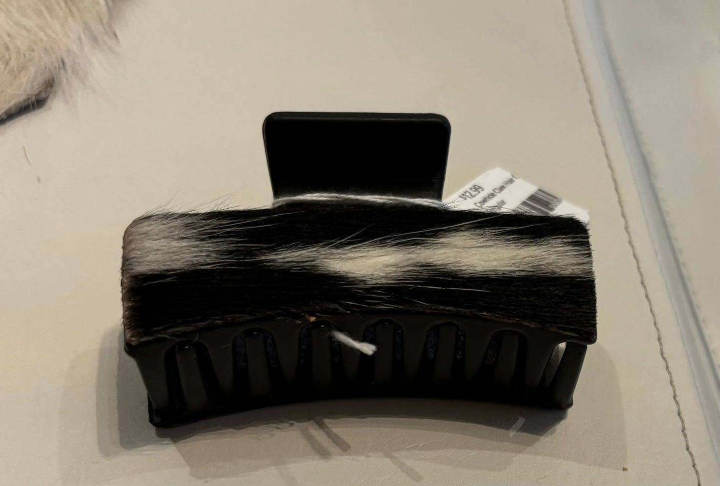 Cowhide Claw Hair Clip Matte Black