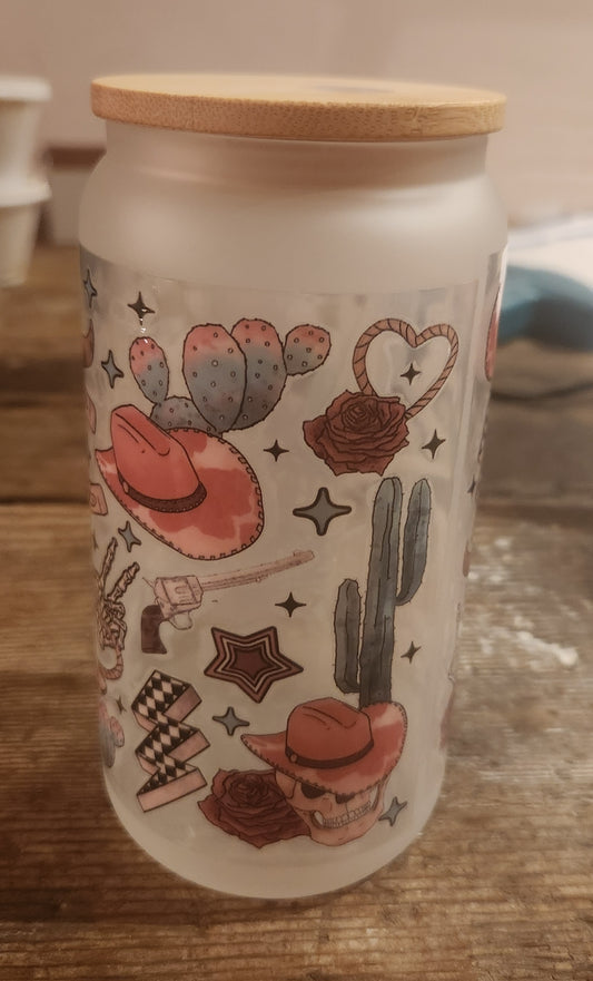 wild west 16oz glass
