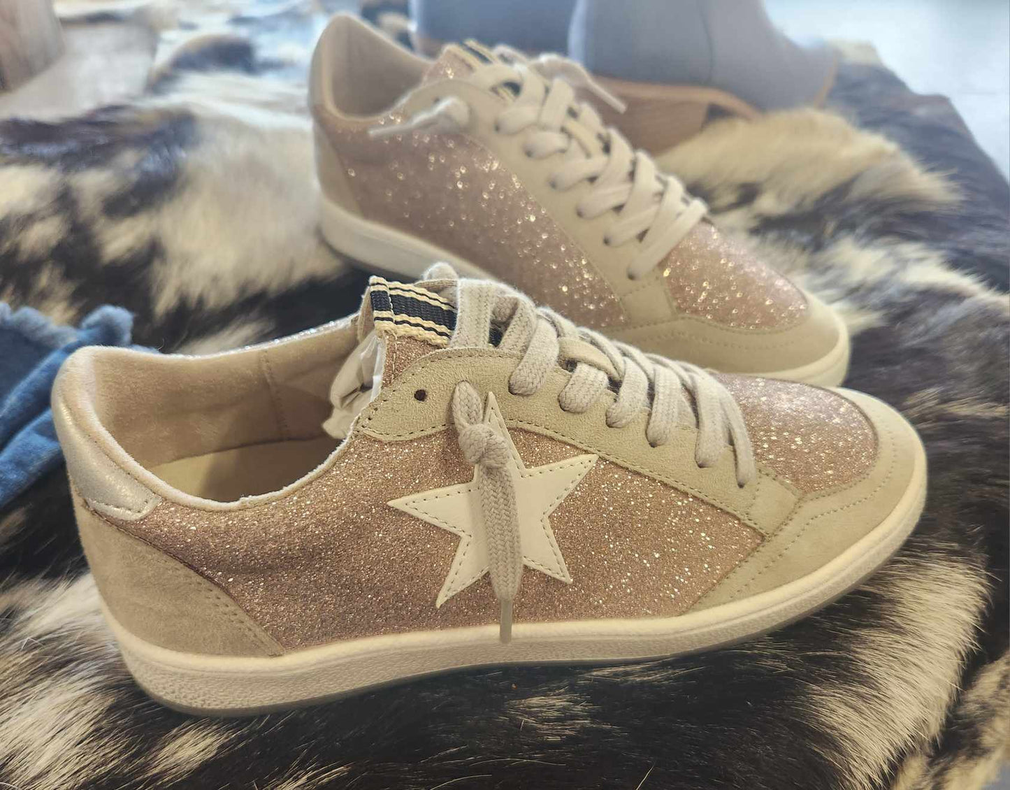 Paz Champagne Glitter Kids Shoe