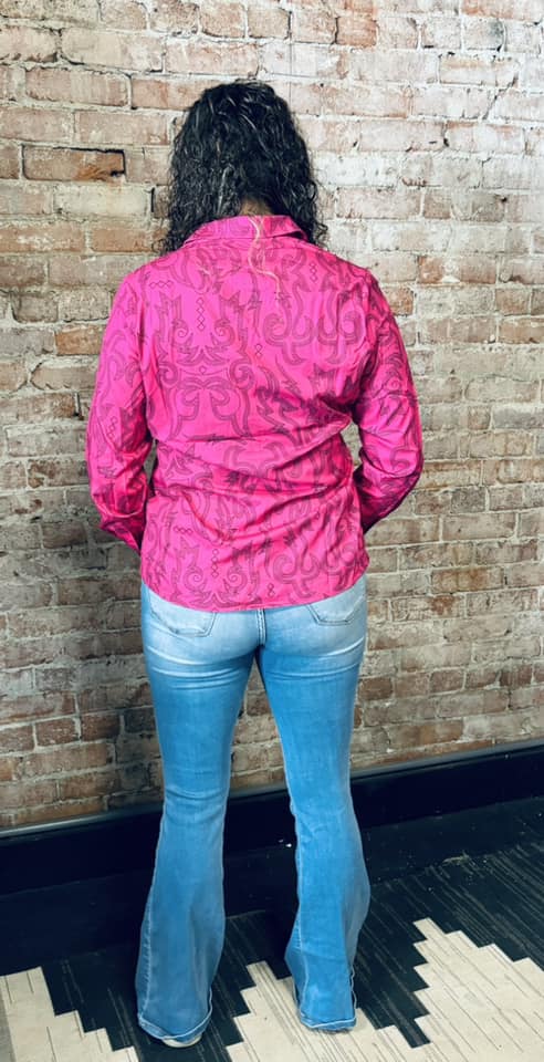 Boot Scootin Button Up pink