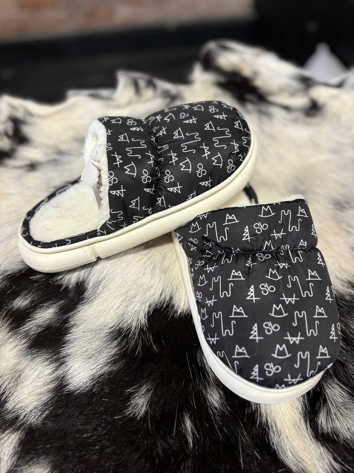 Black Brand Slippers One Size