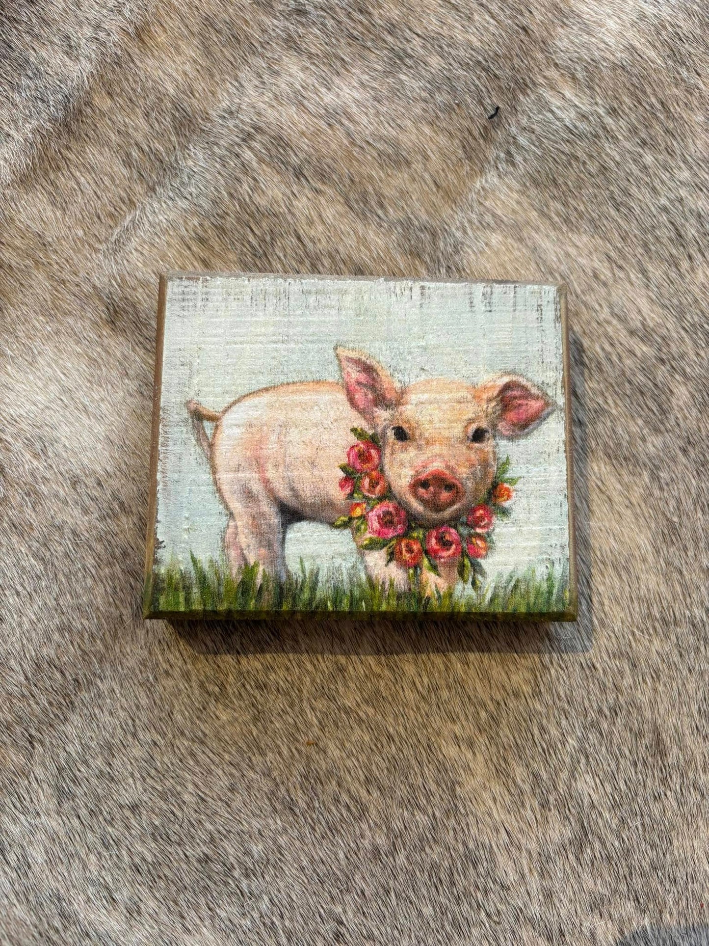 Pig wooden sign