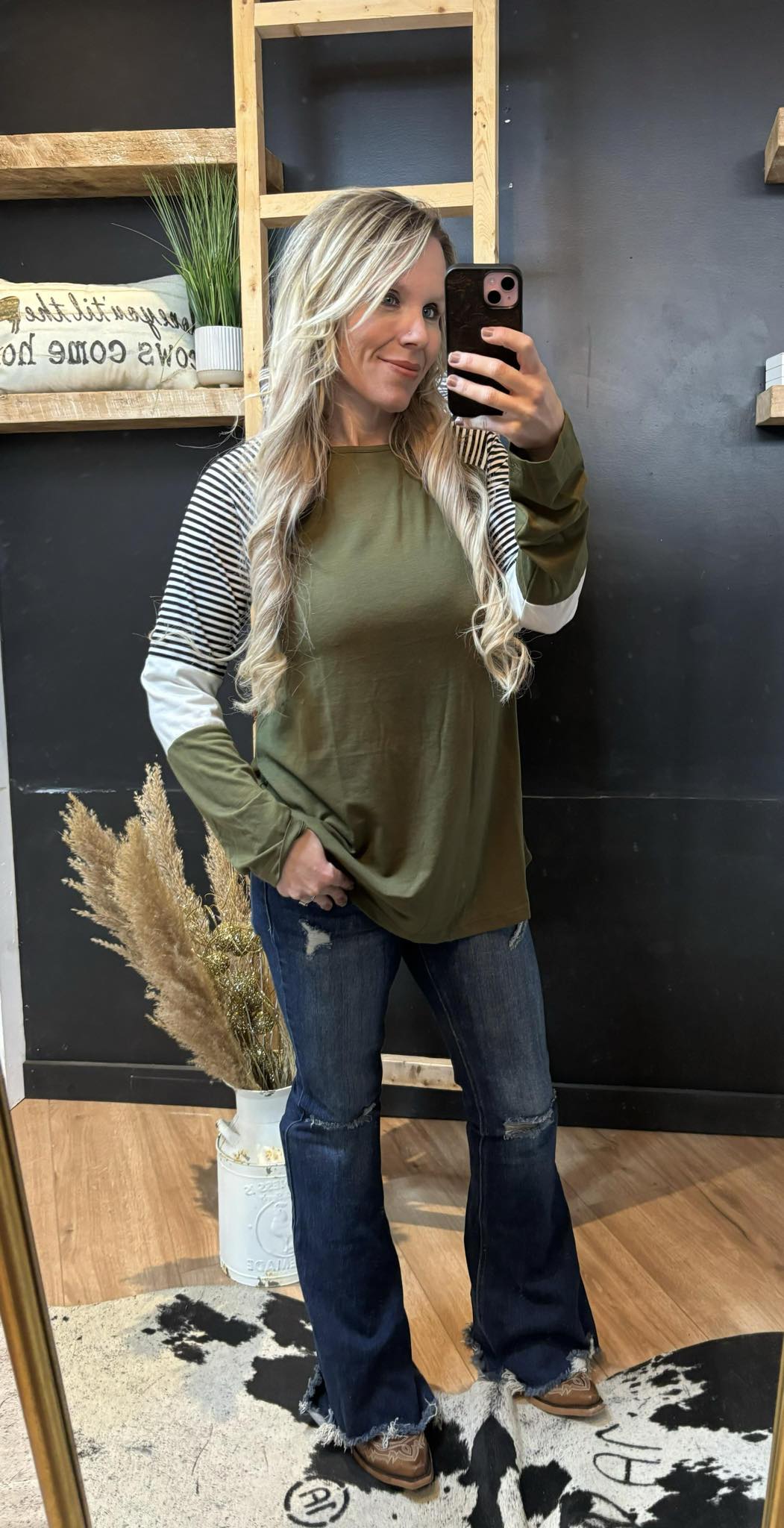 Striped Sleeve Christy Top