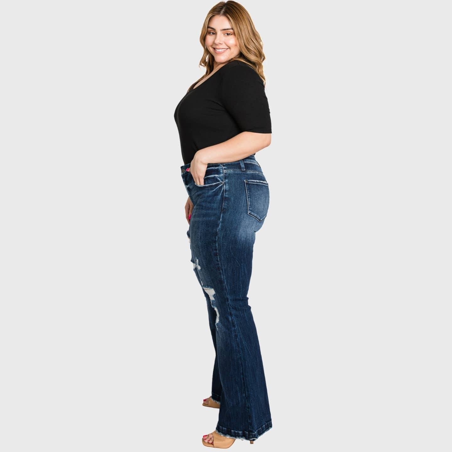 Plus mid stretch w/trouser hem