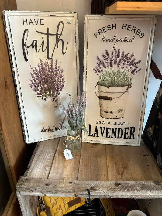 Fresh lavender metal sign