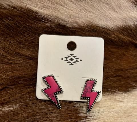 Pink Bolt earrings
