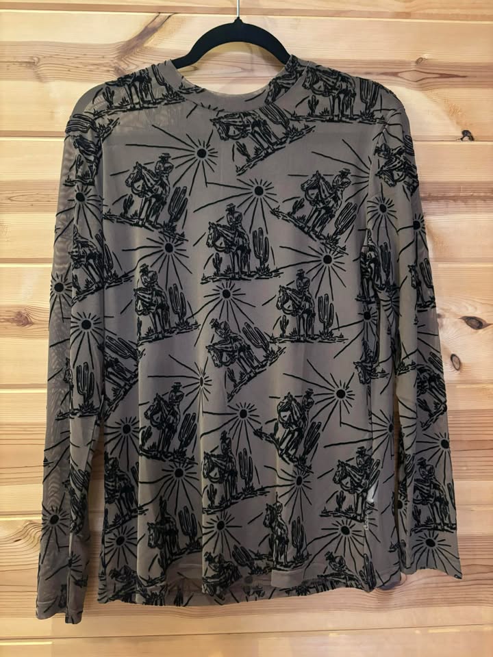 Sunshine 3D Printed Mesh Top - Brown -PLUS