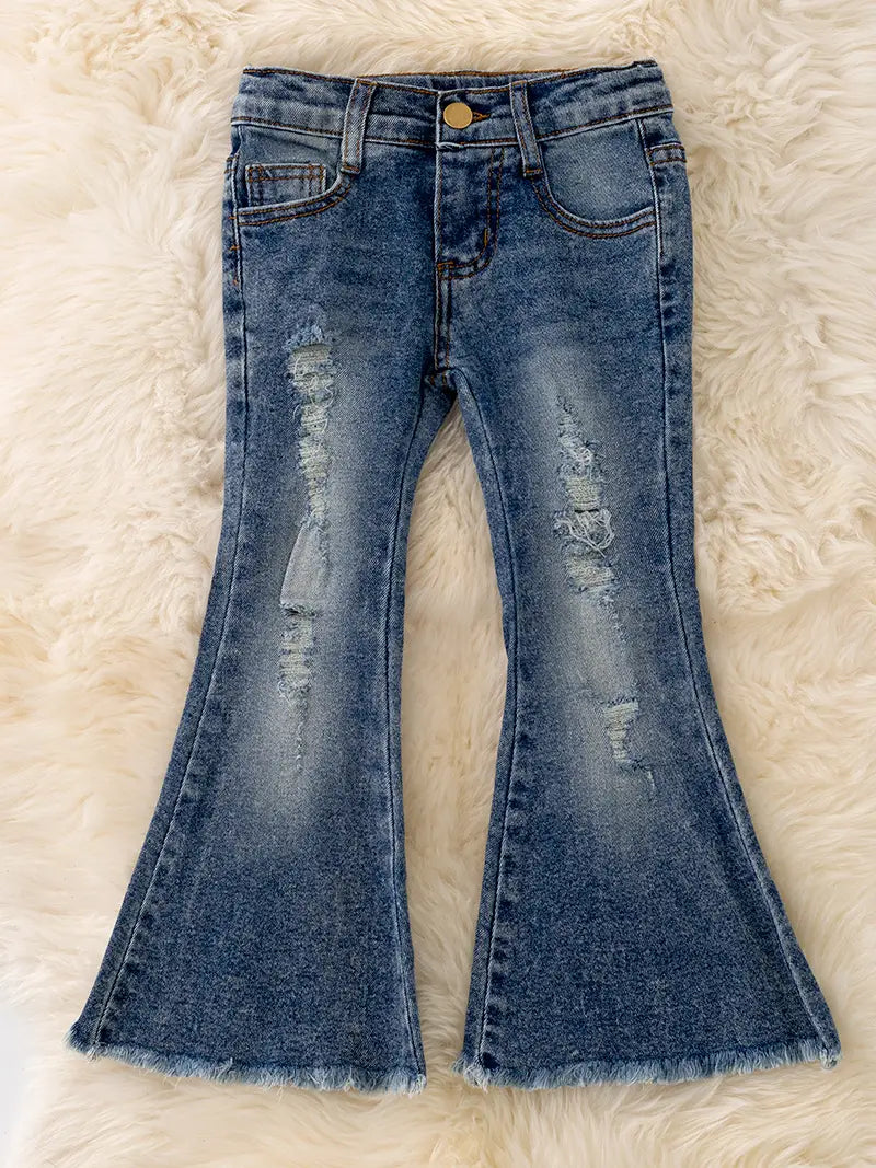 Girls Bootcut Distressed denim jeans