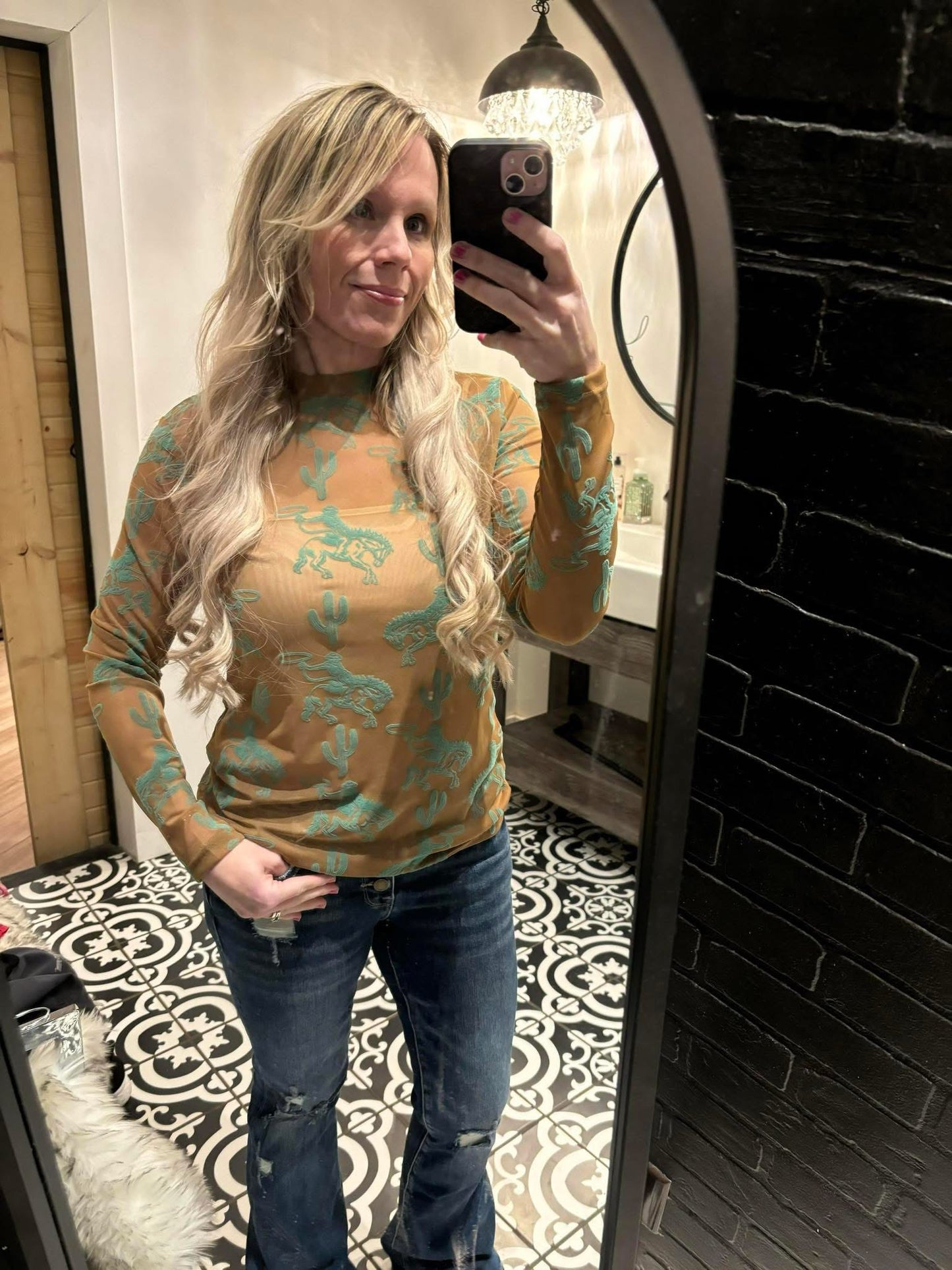 3D Printed Mesh Top - Turquoise