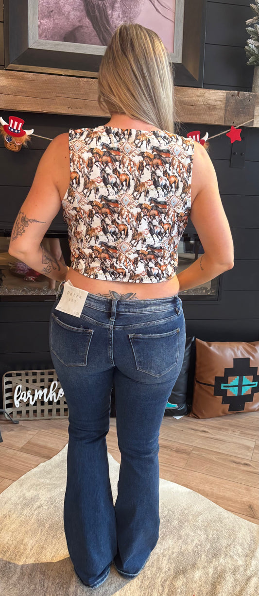 Buckaroo front tie vest