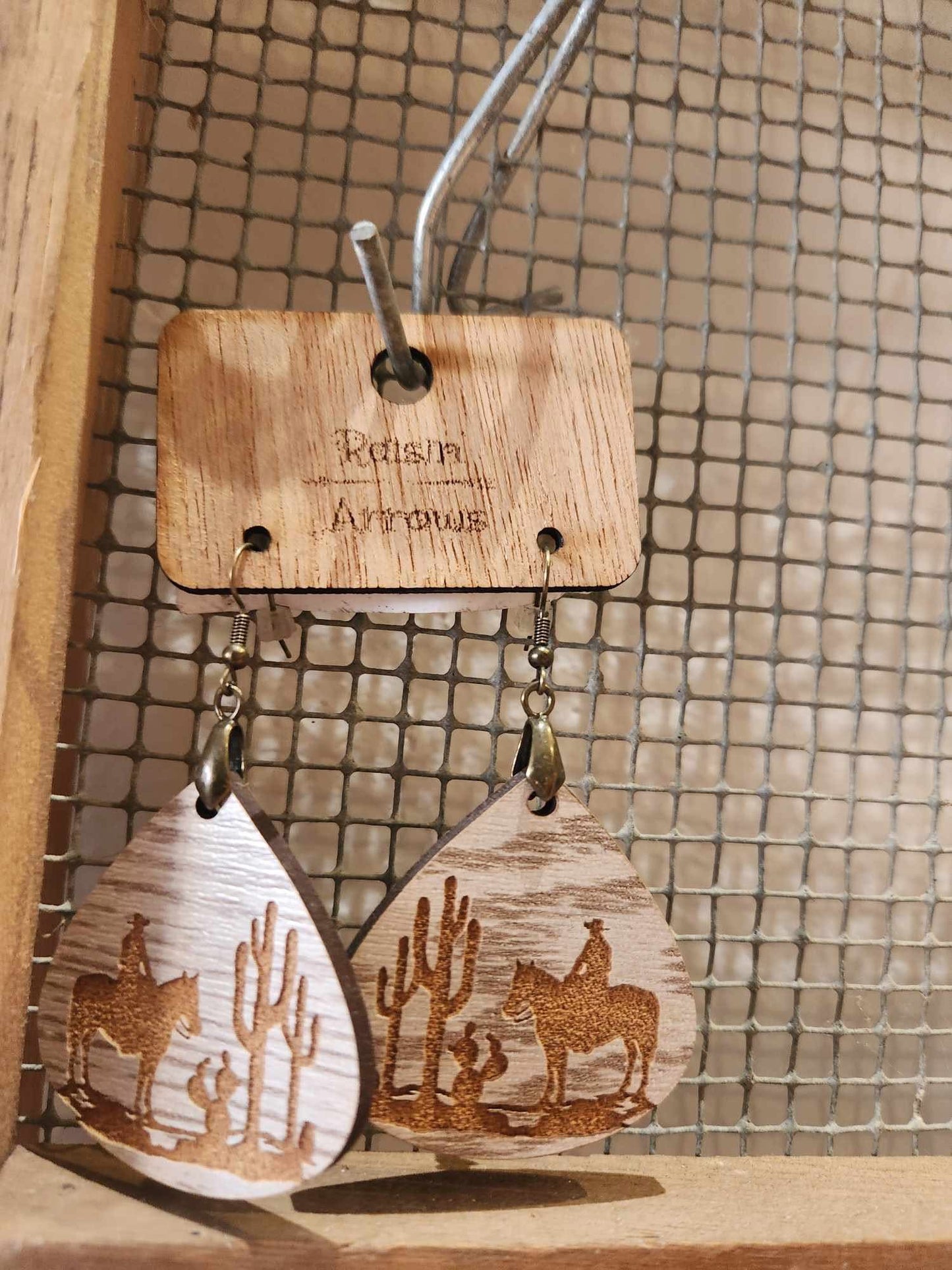 Wild West wooden earrings