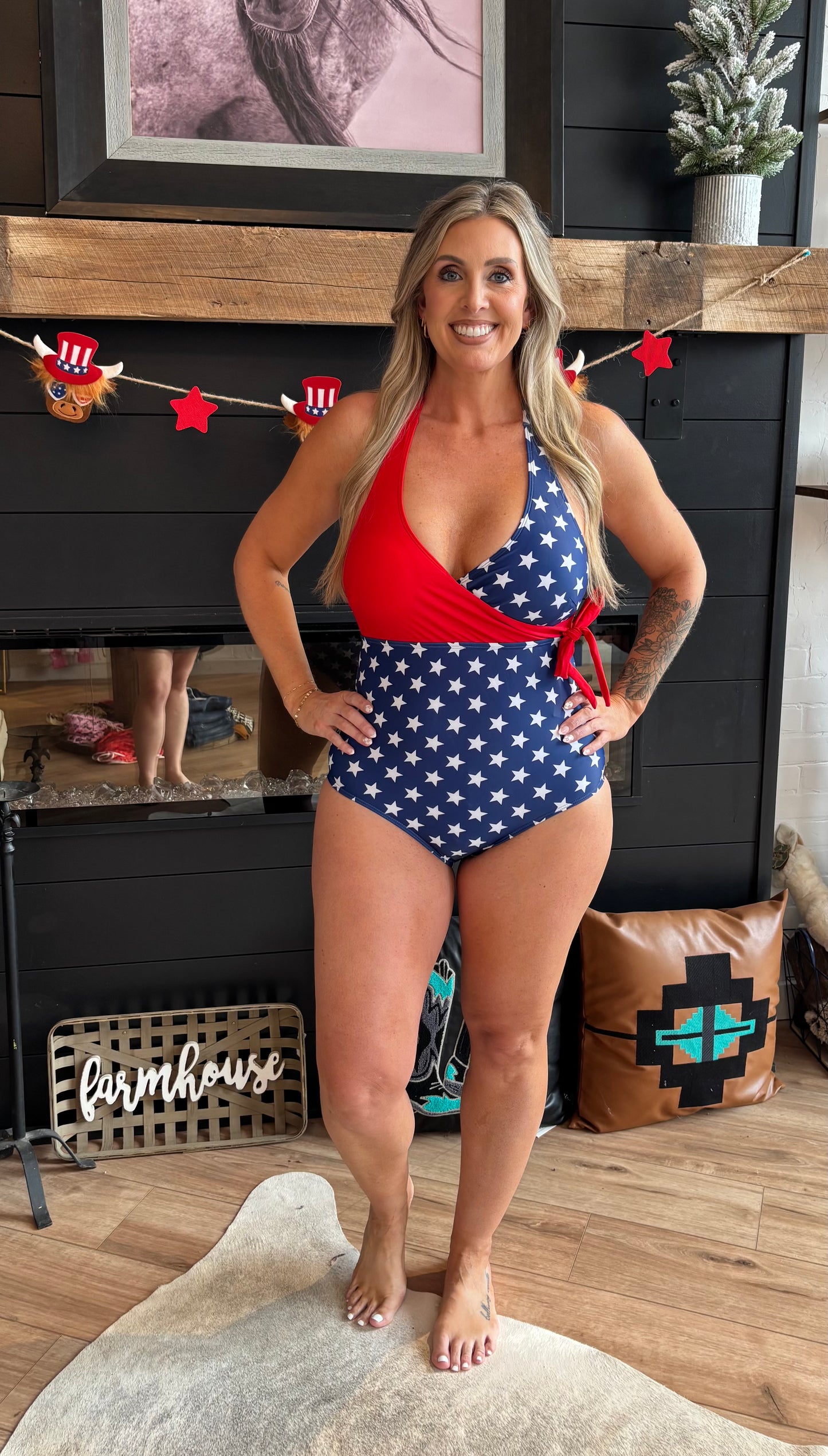 Liberty wave halter swimsuit