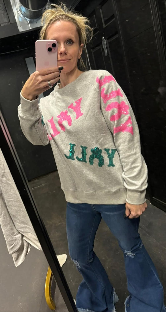 Yall Sequin Sweatshirt
