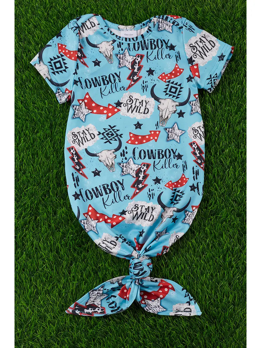 COWBOY KILLER" PRINTED BABY Gown