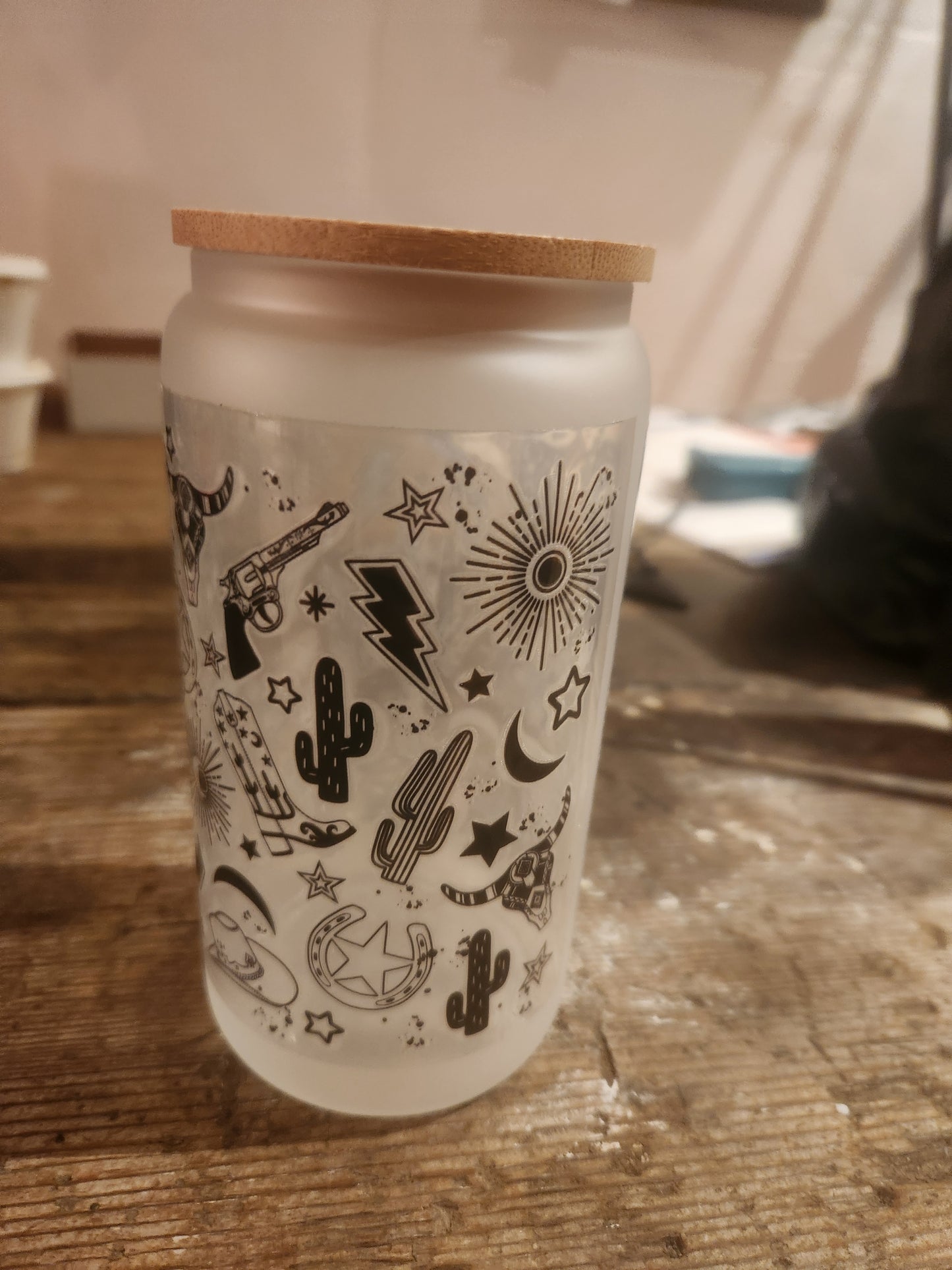 Retro country 16oz glass