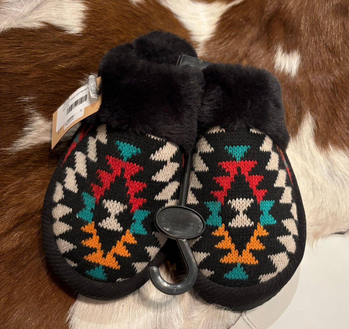C.C Aztec Pattern Cuff Winter Slippers
