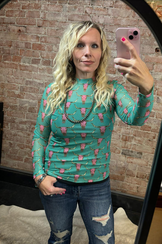 Cute Heifer Long Sleeve Mesh