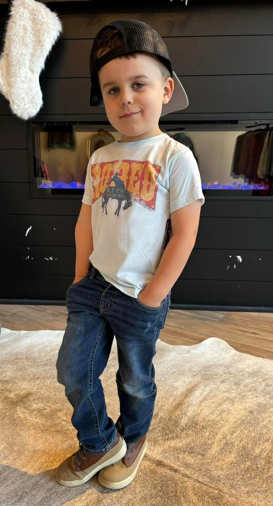 Boys rodeo tee-ice blue