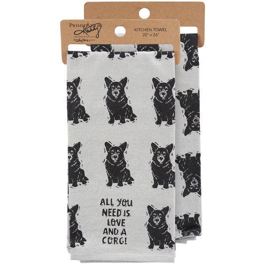 Love And A Corgi Kitchen Towel