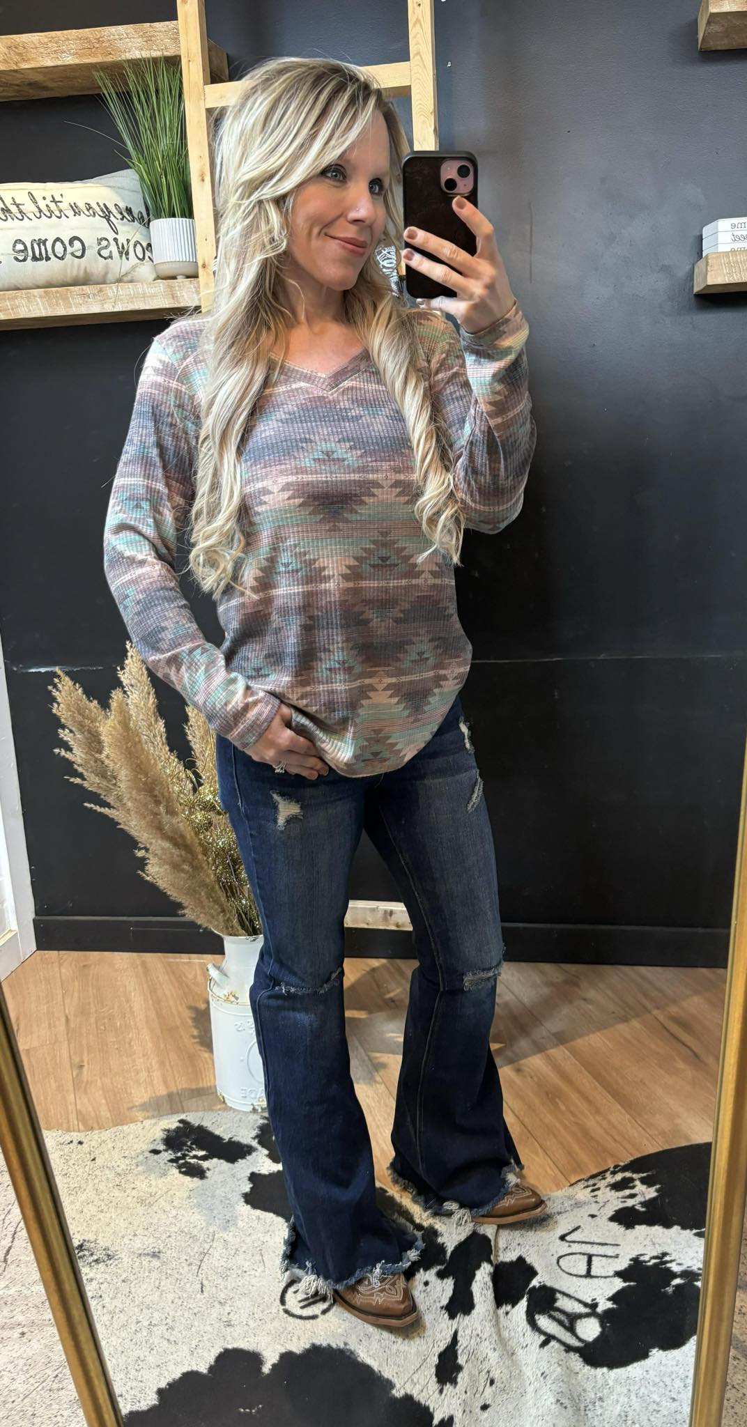 Burned Out Aztec Top