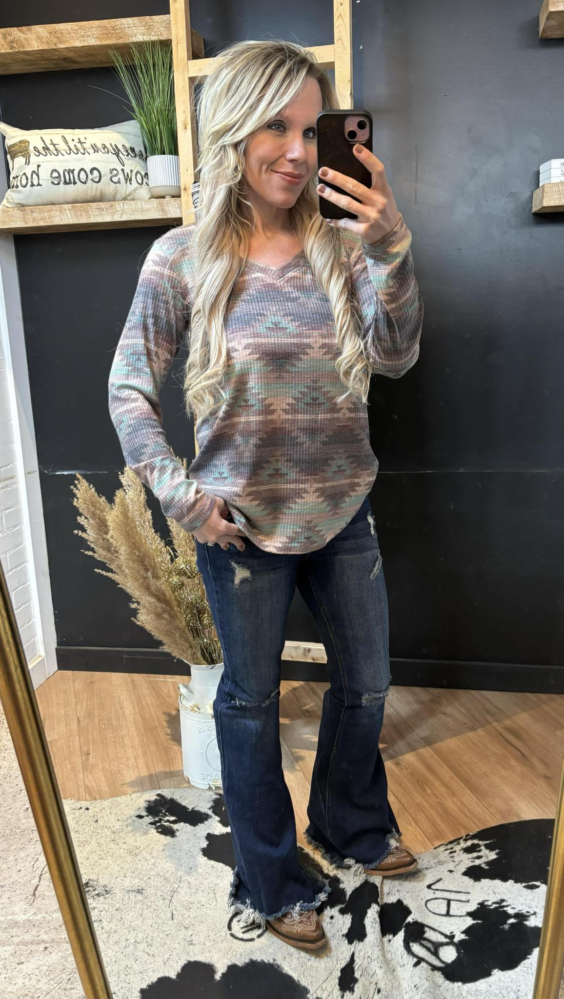 Burned Out Aztec Top