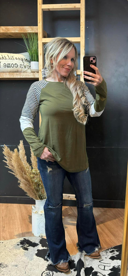 Striped Sleeve Christy Top