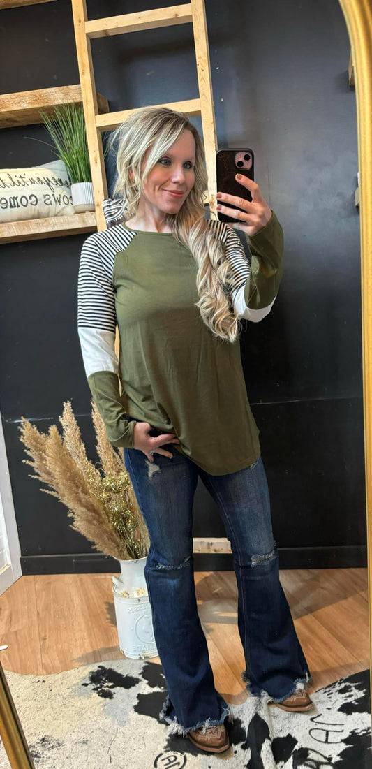 Striped Sleeve Christy Top