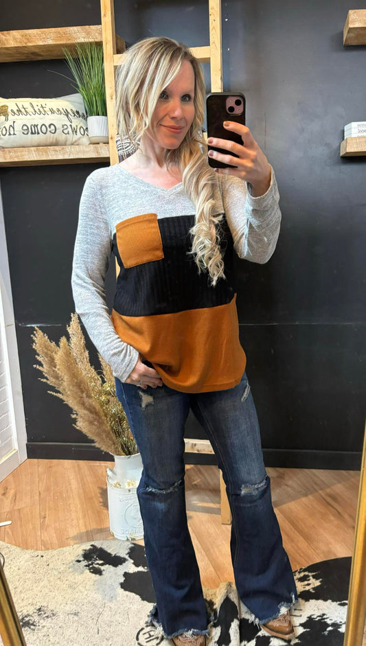 Pocket Colorblock Tammy Top