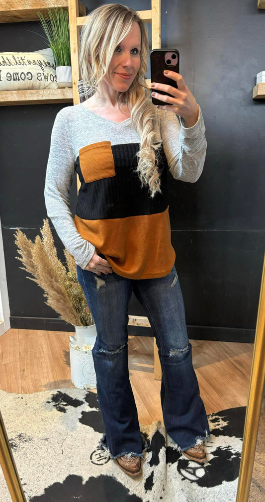 Pocket Colorblock Tammy Top