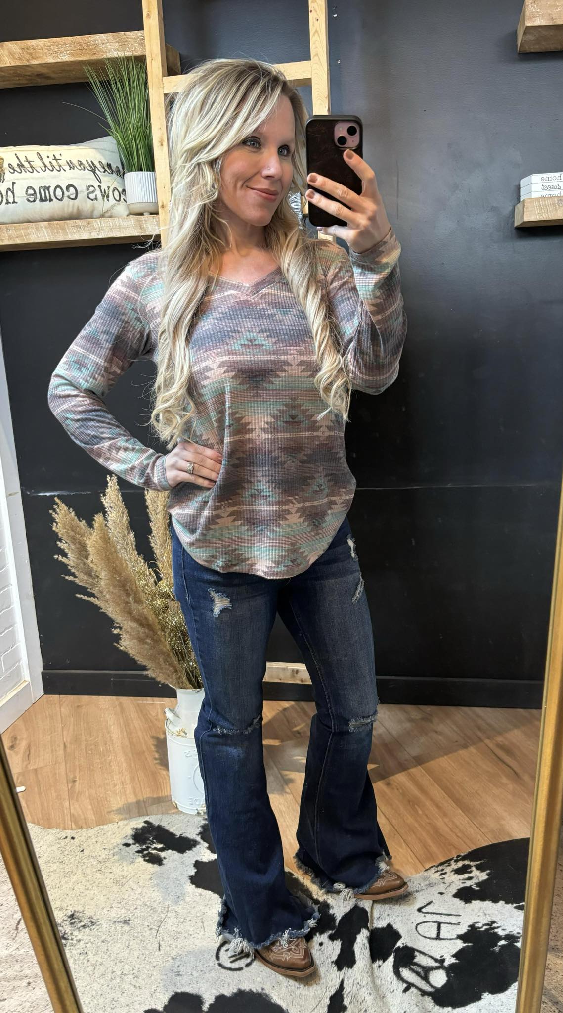 Burned Out Aztec Top