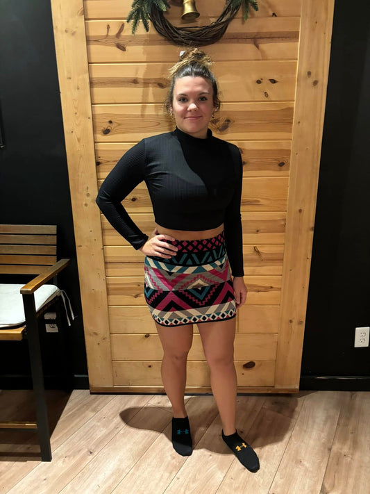 Aztec knit skirt