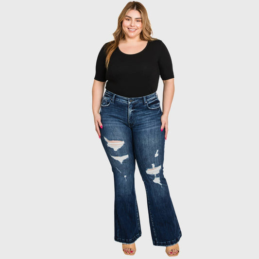 Plus mid stretch w/trouser hem