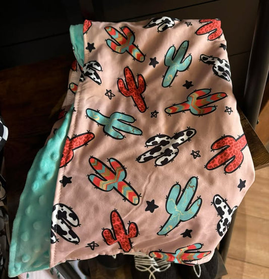 Cactus printed baby blanket