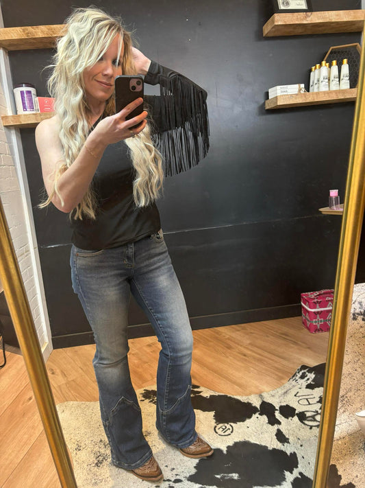 One Shoulder Fringe Top
