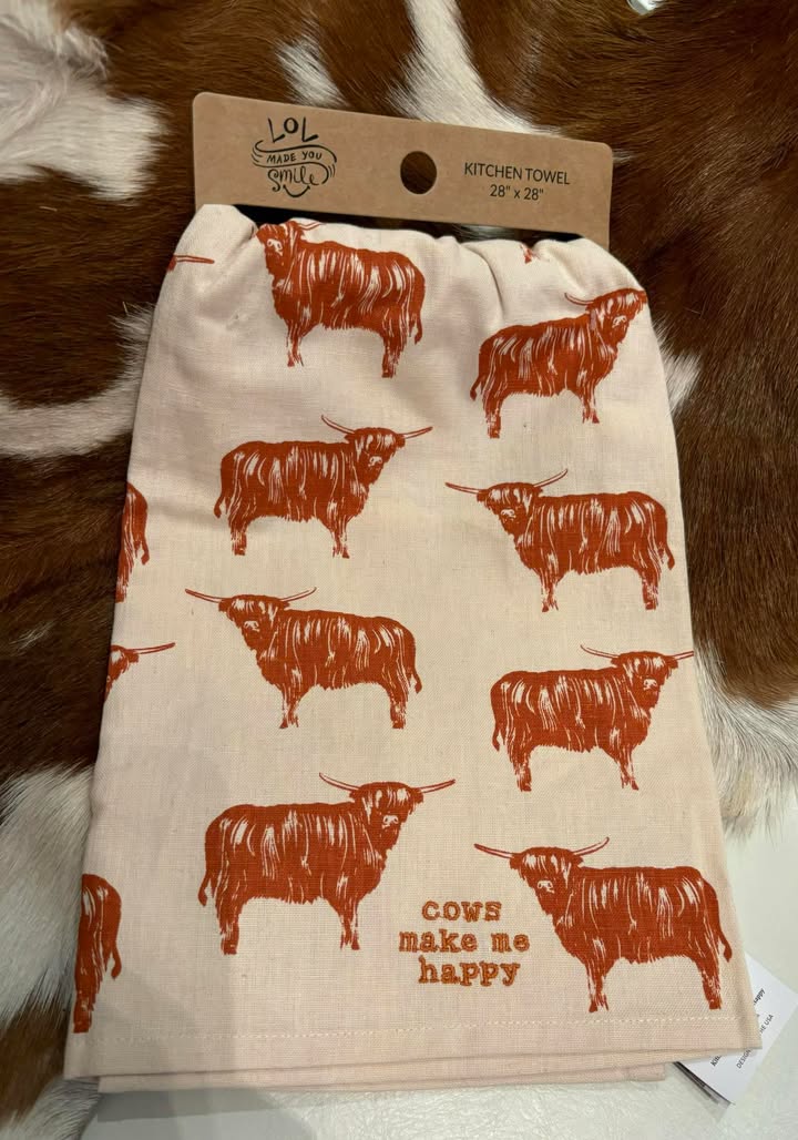 Cows Make Me Happy Kitchen Towel