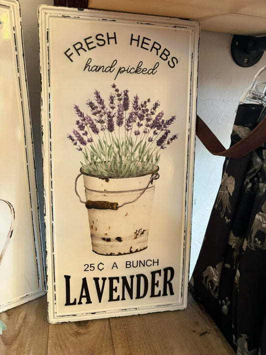 Fresh lavender metal sign
