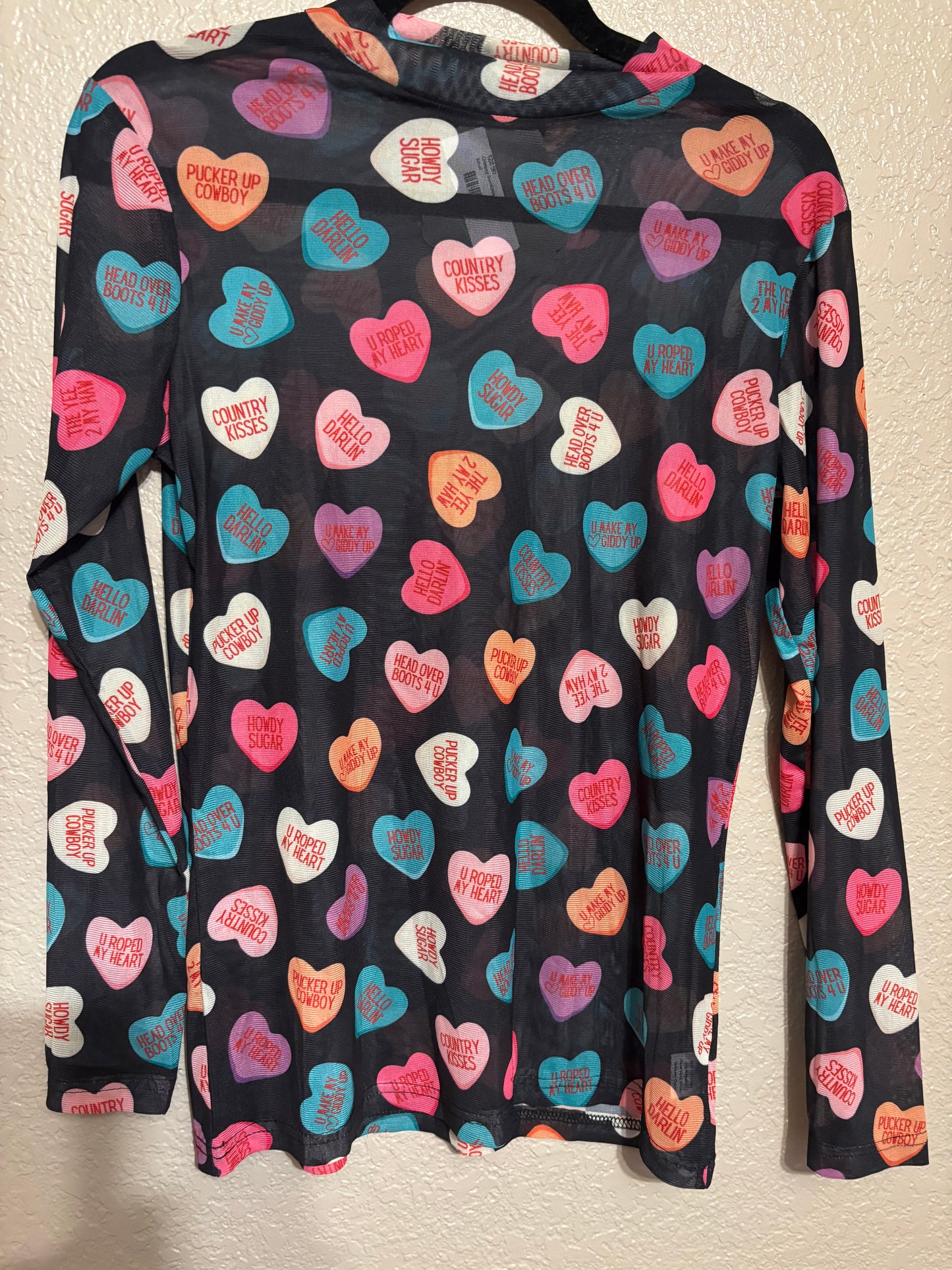 Cowboy conversation heart mesh