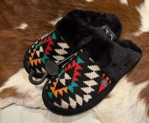 C.C Aztec Pattern Cuff Winter Slippers
