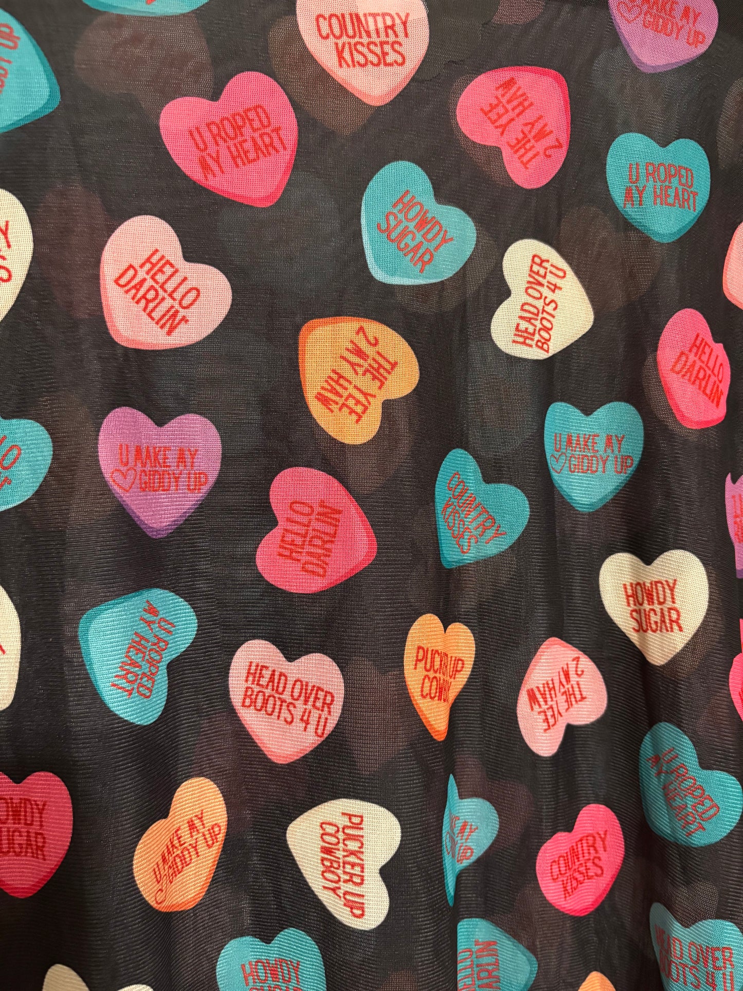 Cowboy conversation heart mesh
