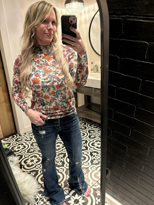 Buy Myself Flowers Mesh Top