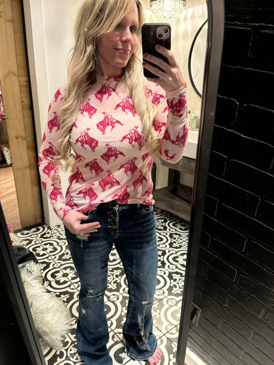 Buckin' Brunco 3D LS Mesh Top