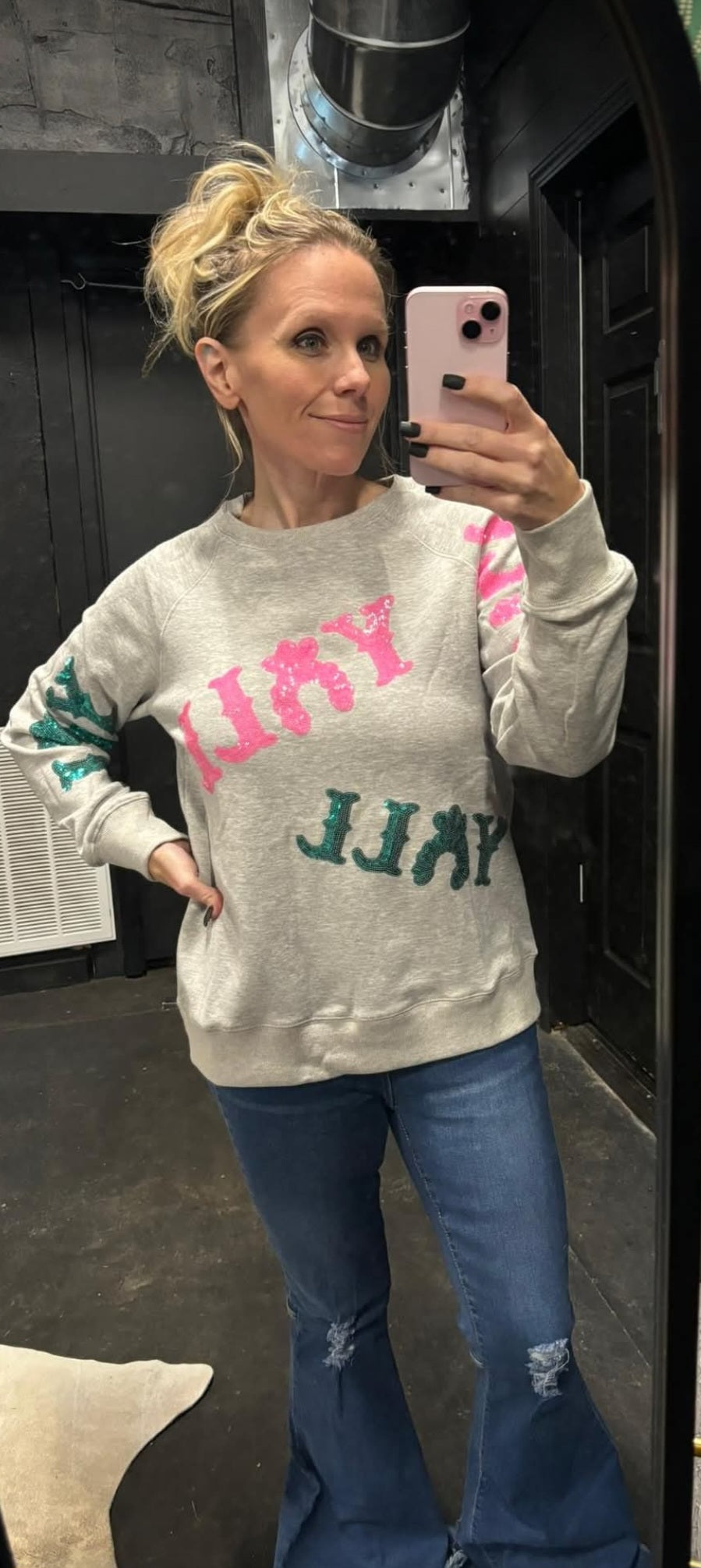 Yall Sequin Sweatshirt